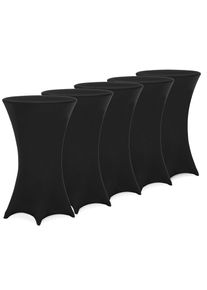 Detex Cubierta mesa set de 5 negra poliéster/elastano 80cm