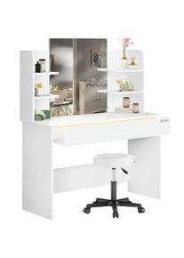 Casaria Kaptafel Lucia Wit 140x110x40cm met rolkruk