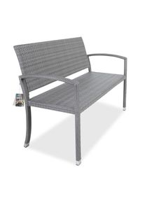 Casaria Polyrotan Tuinbank Grijs 122x58x87cm
