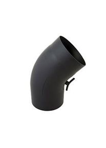 Bertrams Bogen 05BG45-150T 45°, Ø 150 x 2 mm, glattgezogen, mit Tür, schwarz