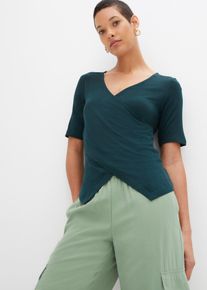 T-shirt cache-cœur - vert - taille 50/52 (XL) - Viscose - bonprix