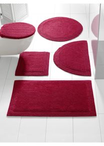HEINE HOME unisex Badmat in wijnrood ,maat 45 x 50 cm - rechthoekig, Witt, 100% Katoen