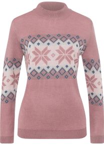 Damen Stehkragenpullover mit Norweger-Muster hortensie-champagner-gemustert Gr&ouml;&szlig;e 40