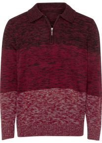 Herren Polopullover im Colour-Blocking-Dessin schwarz-dunkelrot-gemustert Gr&ouml;&szlig;e 46