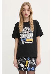 Moschino Jeans tricou din bumbac femei, culoarea negru, 0708 3229