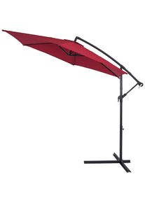 Kingsleeve Zweefparasol Rood Alu Ø300cm UV-bescherming 50+