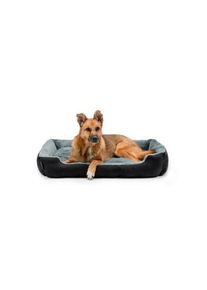 Lionto Hundebett mit Wendekissen grau/ schwarz XL