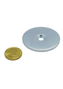 31 Metal disc with bore and counterbore 45 mm, stainless steel, silver