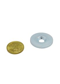 44 Metal disc with bore and counterbore 34.5 mm, steel, silver