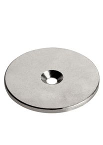 5 Metal disc with bore and counterbore 50 mm, steel, silver