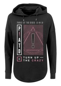 F4NT4STIC Dames Sweatshirt 'Panic At The Disco Turn Up The Crazy' bourgogne / zwart / wit L