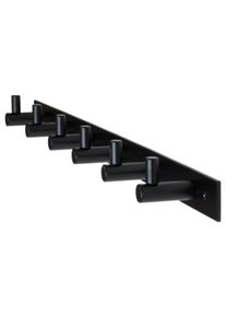 Gedotec MOON coat rack in stainless steel black, 6 hooks