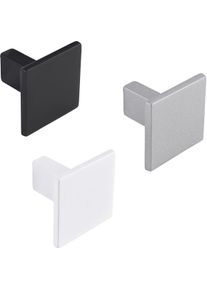 Gedotec ROCK metal furniture knob, square, 28 x 28 mm, matt black