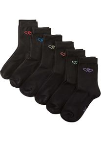 bonprix Mujer, Calcetines de algodón orgánico (6 unidades), negro, 39-42