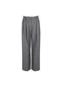 st.Ann flexible wide-leg-broek met krijtstrepen, 46 - antraciet/cognac, in Polyester