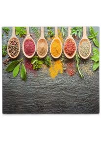 zeller Present Herd-Abdeckplatte »Spices«, Aus Esg-Sicherheitsglas Hergestellt bunt, Größe B/L: 56 cm x 50 cm, Hochwertige Glasschneideplatten