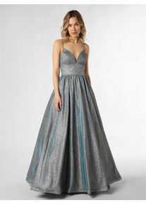 UNIQUE Abendkleid Damen silbergrau Größe 32