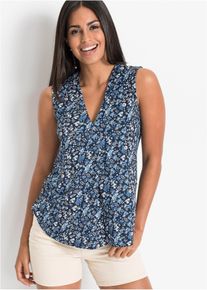 Top van viscose-mix - blauw - maat 56/58 (3XL) - viscose - bonprix