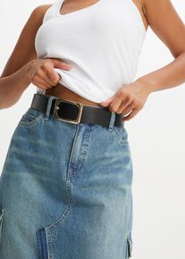 Riem met mooie metalen gesp - zwart - maat 130 - bonprix