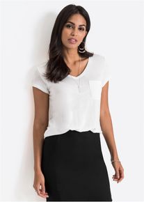 T-shirt van zachte viscose - wit - maat 32/34 (XS) - viscose - bonprix