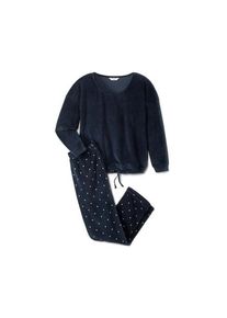 Tchibo - Nicki-Pyjama - Damen - Gr. M - weiß/gepunktet