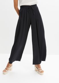 Culotte aus fließendem Satin - schwarz - Größe 48 - Satin- bonprix