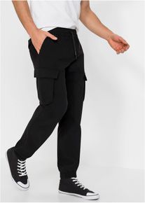 Regular Fit Stretch-Schlupfhose mit Cargotaschen Straight, schwarz, Größe 48, bonprix