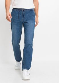Leichte Regular Fit Stretch-Schlupfjeans mit Komfortbund Straight, blau, Größe 64, mit Baumwolle, bonprix