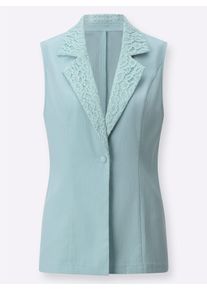 Damen Anzugweste mit Spitze am Reverskragen in kalkmint ,Größe 36, WITT, 97% Polyester, 3% Elasthan