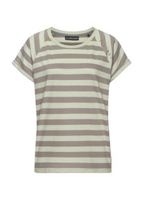 ELBSAND Dames T-shirt in pastelgroen/grijs ,maat S (36), Witt, 50% Katoen, 50% Polyester