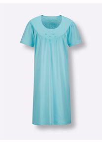 wäschepur Dames Nachthemd in aquamarine ,maat 36/38, Witt, 100% Katoen