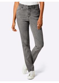 CREATION L PREMIUM Dames Stretchjeans met biezen opzij in light grey-denim ,maat 20, Witt, 45% Katoen, 22% Lyocell, 21% Polyester, 10% Viscose, 2% Elastan