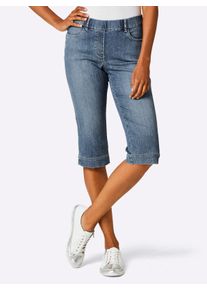 Ascari Dames Capri-jeans in comfortmodel in blue-stonewashed ,maat 36, Witt, 50% Katoen, 40% Lyocell, 7% Elastomultiëster, 3% Elastan
