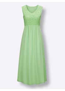 Ascafa Dames Nachthemd in resedagroen ,maat 36/38, Witt, 50% Katoen, 50% Modal. Kant: 74% Viscose, 26% Polyamide