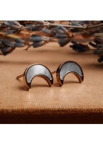 Holzkern Earrings Women Rose Gold and White Nacre