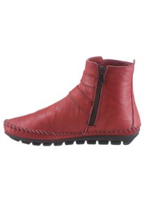 Gemini Dames Laarsje in rood ,maat 37, Witt, 100% Glad leer
