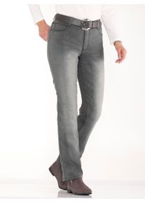 Dames Thermojeans met geruite voering in grey-denim ,maat 19, WITT, 81% Katoen, 17% Polyester, 2% Elastan