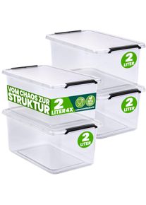 Deuba Opbergbox Transparant Set van 4 20x15x12cm 2L