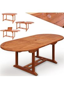 Casaria Mesa de jardim em madeira de eucalipto Vanamo 150-200x100x74cm com certifica&ccedil;&atilde;o FSC