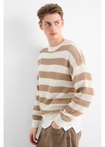 C&A Sweter-w paski, Beżowy, Rozmiar: S
