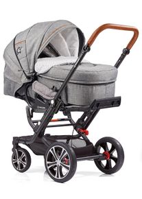 Gesslein Kombi-wagen »f6 Air+ Mit Tragetasche c2 Compact, Grau Meliert/Stern Klein«, Design & Handarbeit Aus Deutschland schwarz, Kinderwagen »F6...