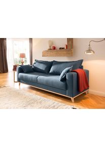 Home Affaire 3-Sitzer »Edina«, Auch In Baumwollmix-Bezug, Im Skandinavischem Stol blau, Größe B/H/T: 210 cm x 74 cm x 84 cm B/H/T: 210 cm x 74 cm x...