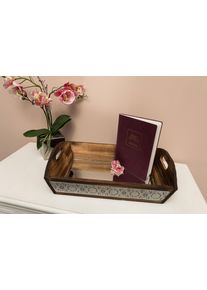 MyFlair Möbel & Accessoires Tablett »Nassar«, Dekotablett Mit Spiegel, In Verschiedenen Größen Erhältlich braun, Größe B/H: 40 cm x 26,5 cm B/H: 40...