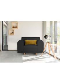 Andas Loveseat »Maroon«, In Skandinavischem Design, Mit Losem Kissen schwarz, Größe B/H/T: 125 cm x 82 cm x 96 cm Struktur grob Struktur grob,...
