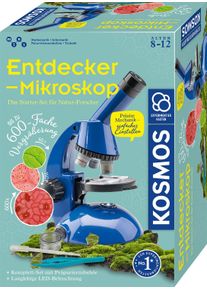 Kosmos Experimentierkasten »Entdecker-Mikroskop« blau, Kinderleicht den MikroKosmos der Pflanzen und Tiere untersuchen