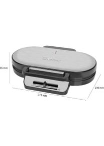 Clatronic Waffeleisen »Wa 3745«, 1200 W silberfarben, Doppel-Herzchenwaffelautomat