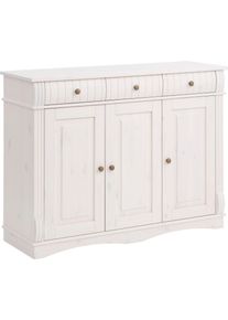 Home Affaire Sideboard »Teresa«, 3-Türig, Breite 119 Cm weiß, Größe B/H/T: 118 cm x 90 cm x 40 cm B/H/T: 118 cm x 90 cm x 40 cm , Im Landhaus-Stil