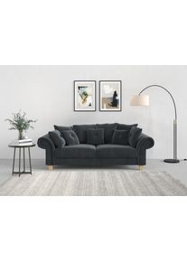 Home Affaire Big-Sofa »Queenie Megasofa«, (2 St.), Mit Weichem Sitzkomfort Und Zeitlosem Design, Viele Kuschelige Kissen grau, Größe B/H/T: 242 cm...