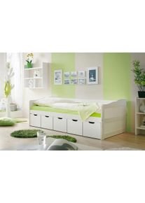Ticaa Funktionsbett »Maria«, Mit 5 Schubkästen, Wahlweise Mit Matratze weiß, Größe Liegefläche B/L: 90 cm x 200 cm Höhe: 69 cm , Praktisches...