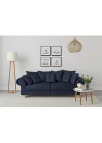 Home Affaire Big-Sofa »Queenie Megasofa«, (2 St.), Mit Weichem Sitzkomfort Und Zeitlosem Design, Viele Kuschelige Kissen blau, Größe B/H/T: 242 cm...